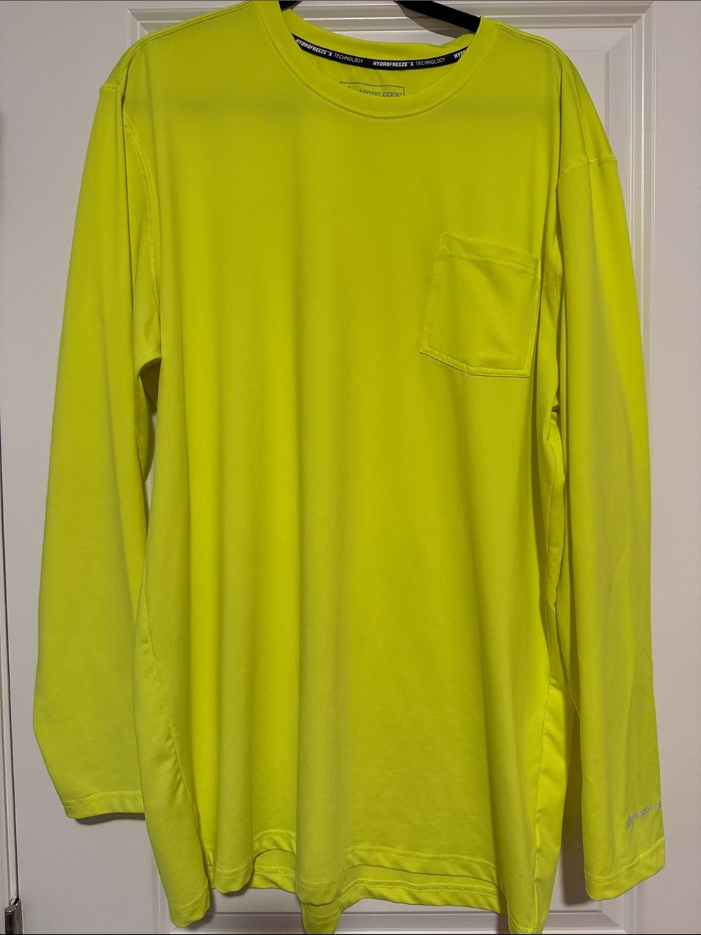 Arctic Cool Men's Long Sleeve Performance Pocket Tee - Neon Yellow